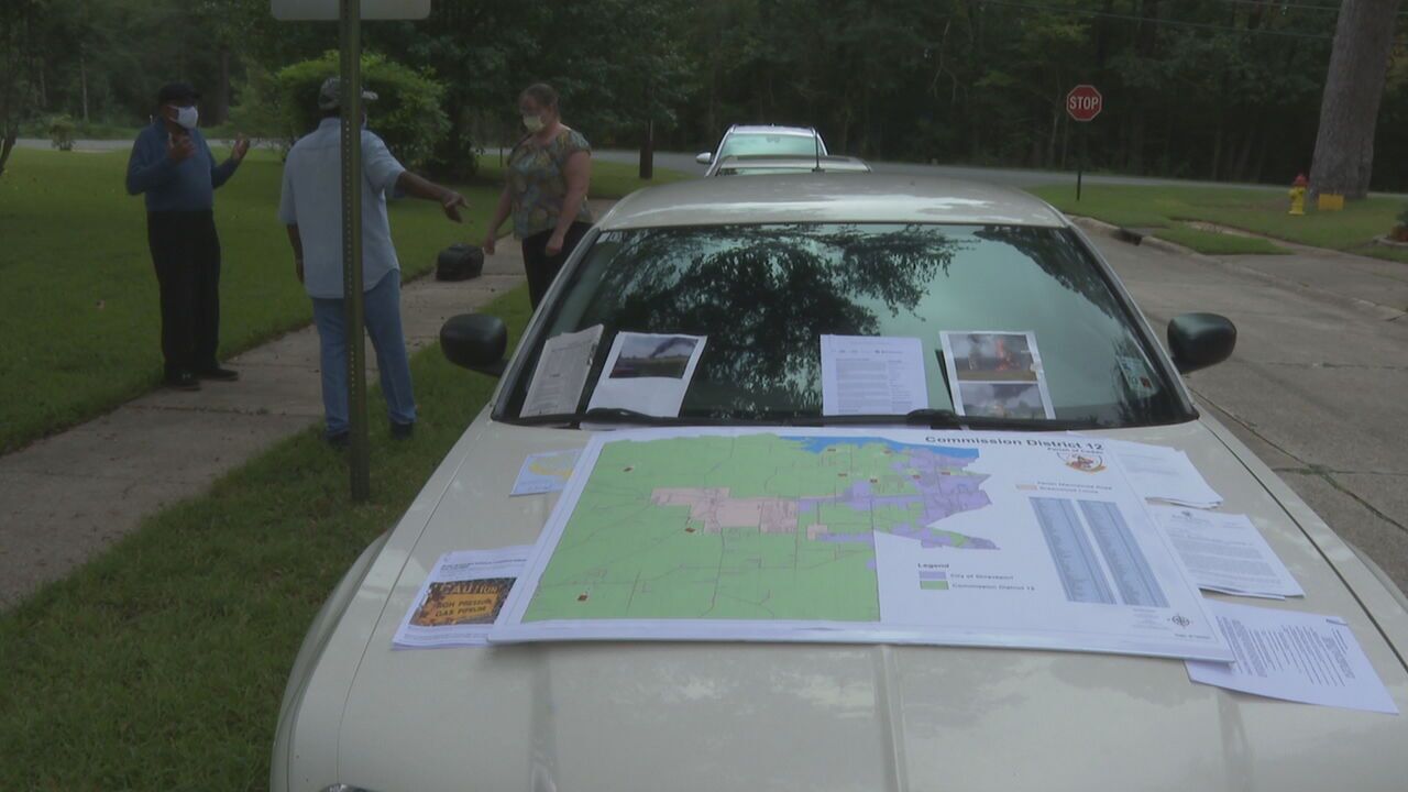 Caddo Parish District 12 map on car hood